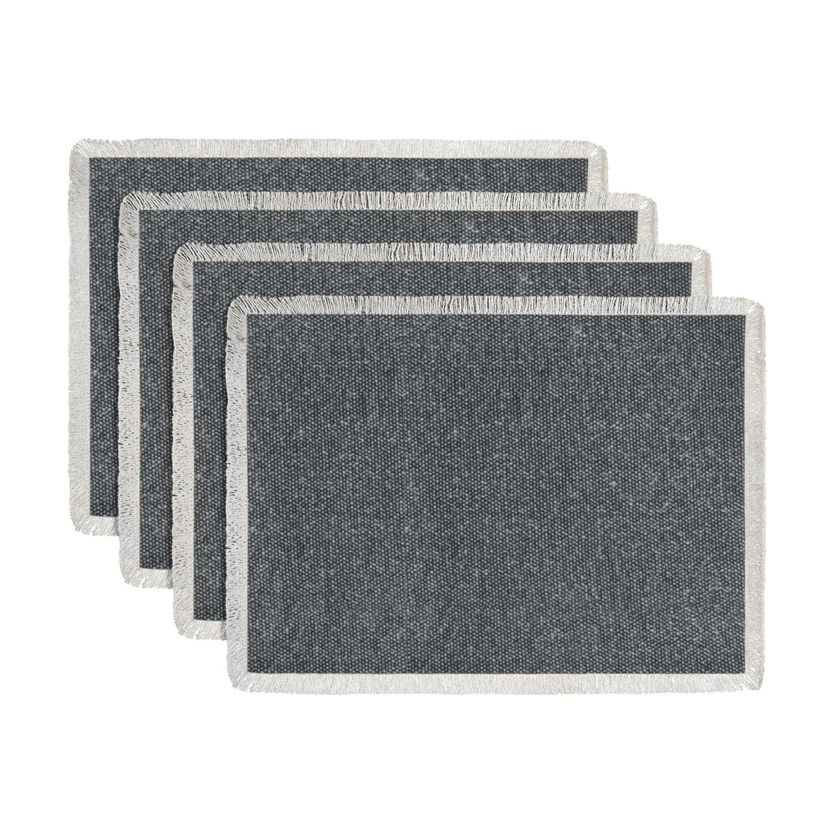 Hausattire Cotton Frayed Placemats Set of 4 Dining Table 13x19 Inch | Rustic Boho Washable Easter Placemat for Outdoor