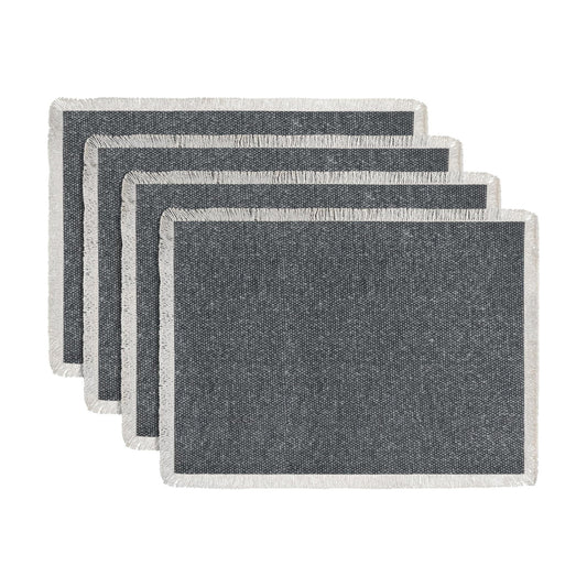 Hausattire Cotton Frayed Placemats Set of 4 Dining Table 13x19 Inch | Rustic Boho Washable Easter Placemat for Outdoor