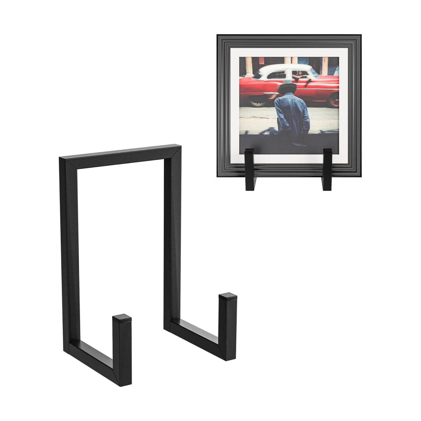 Magazine Holder Vinyl Record Storage Holder Plate Display Stands Metal Album Storage / 2p-black
