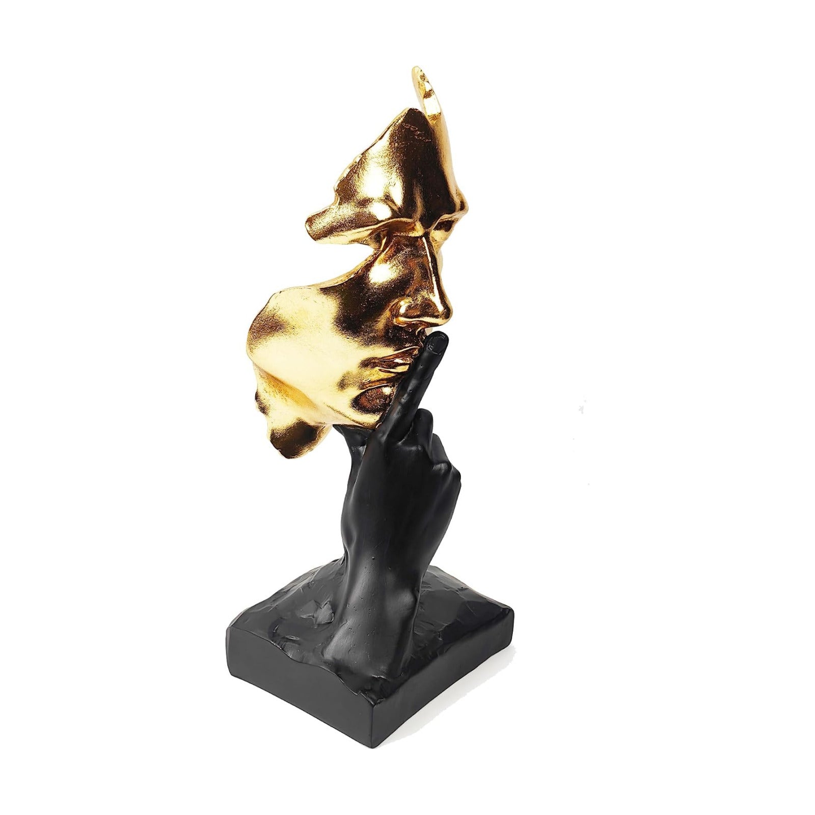 Thinker Statue-Silence is Gold-Abstract Art Figurine Decor / Black