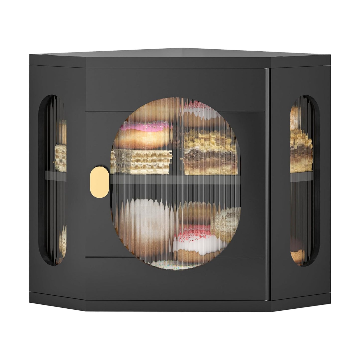 Corner Bread Box for Kitchen Countertop, Large Wooden Bread Box, Double Layer Bread Storage Bin, Bamboo Breadbox for