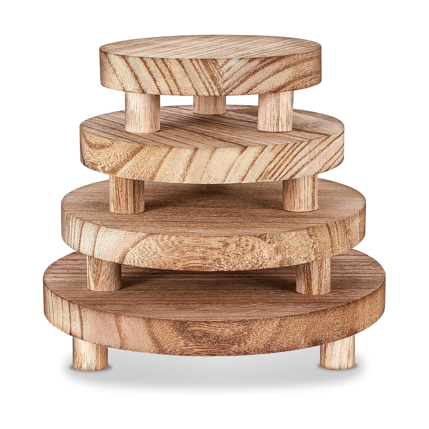 Wood Risers Display Stands Wooden Risers / Set of 4