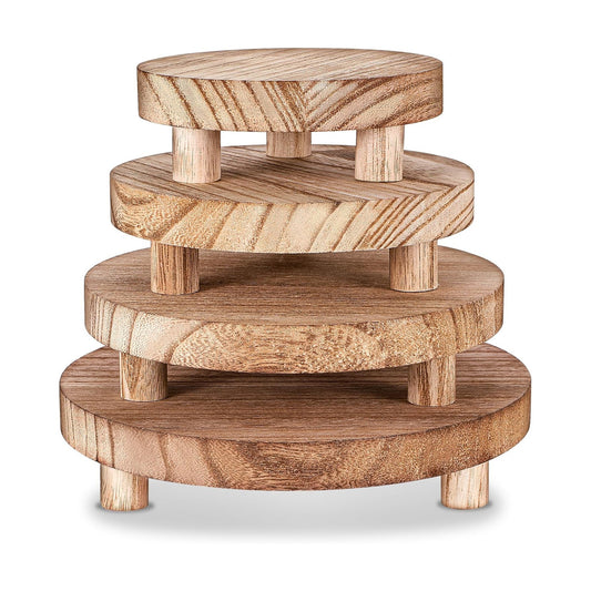Wood Risers Display Stands Wooden Risers / Set of 4