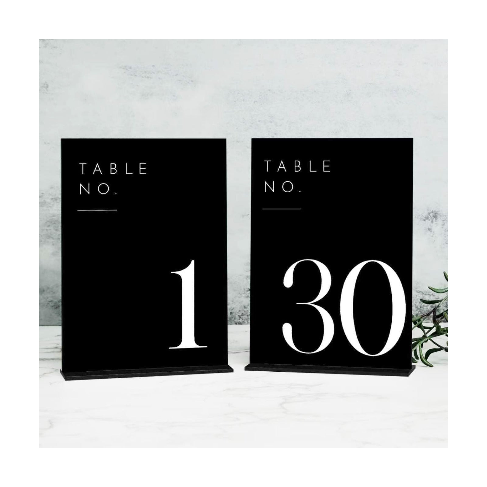 Wedding Black Table Numbers 1-30 with Stands, 5"x7" Black Acrylic Table Numbers with White Font for Wedding Party