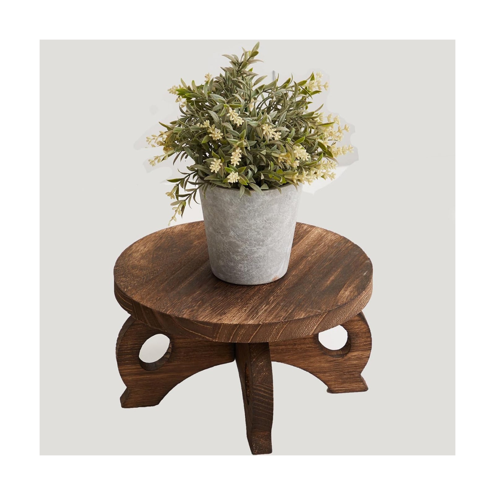 Plant Stand Indoor Round Risers Display Stands Decorative Table for Flowers Stand / Brown / Wood