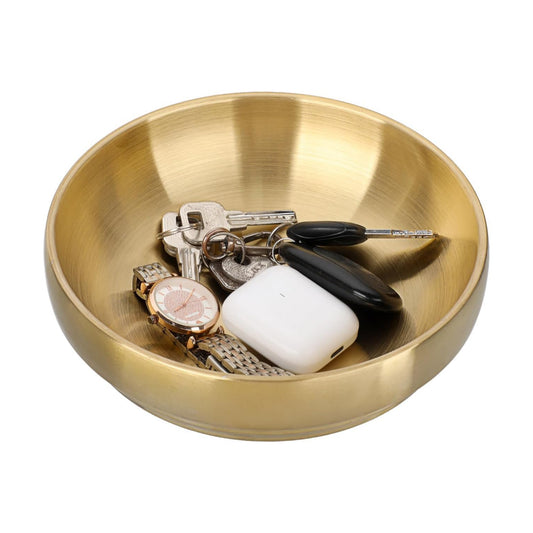 Key Bowl for Entryway Table Decorative Bowl Key Dish for Organizing Tabletop / 7.4 Inches / Gold