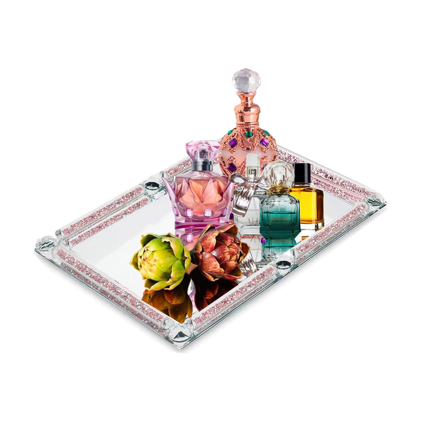 Large Glass Tray / Rose A / 15.7 x 11.8