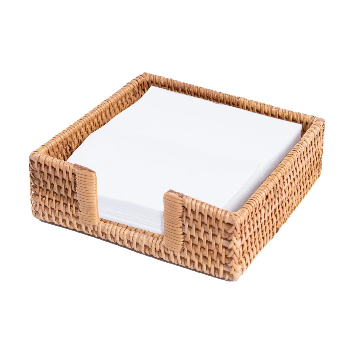 Napkin Holder Boho Style Decorative Handwoven Tissue Dispenser / Rattan / Square / Natural