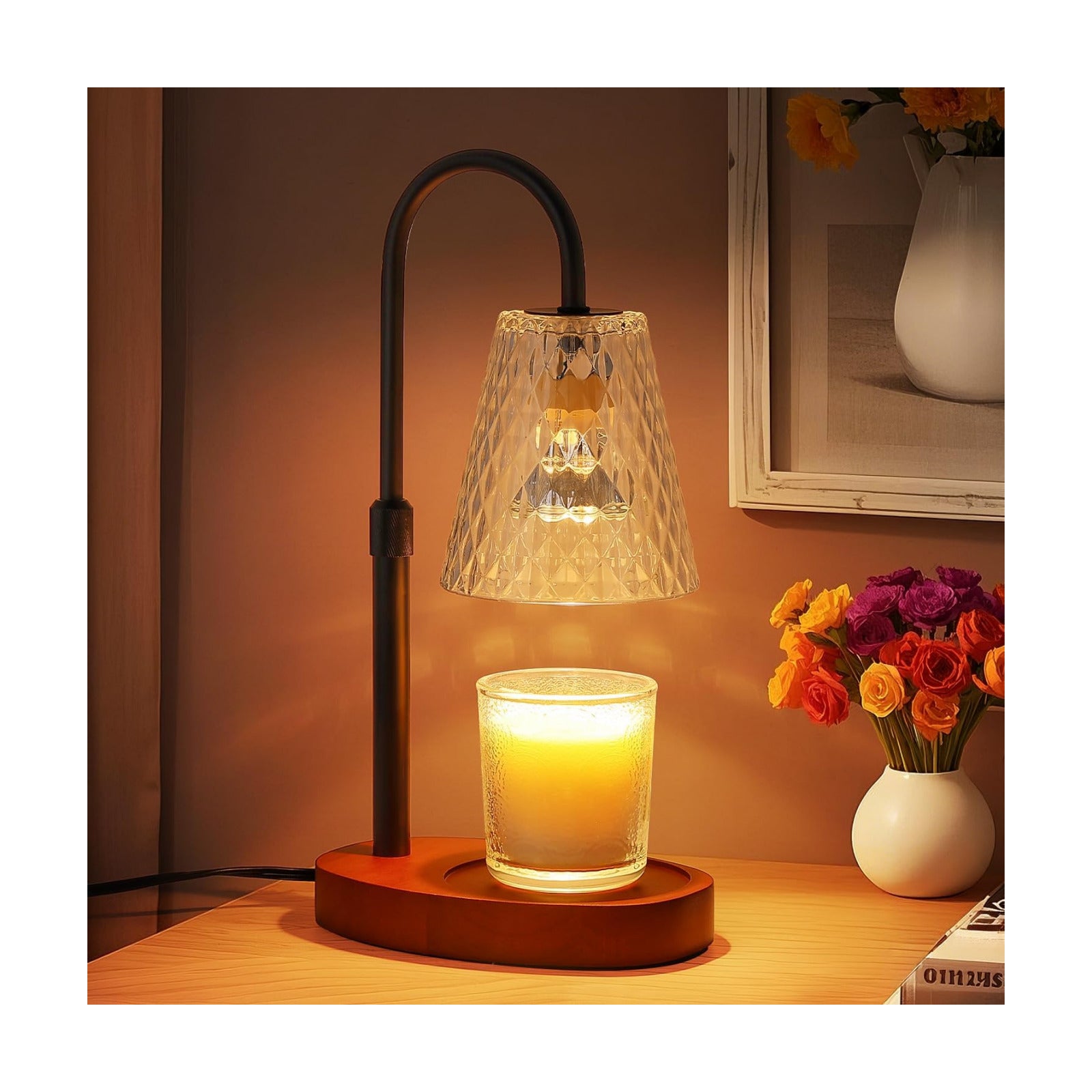 Candle Warmer Lamp with Timer: Electric Candles Warmers Adjustable Height Dimmable - Large Wax Candle Warmers Lamps