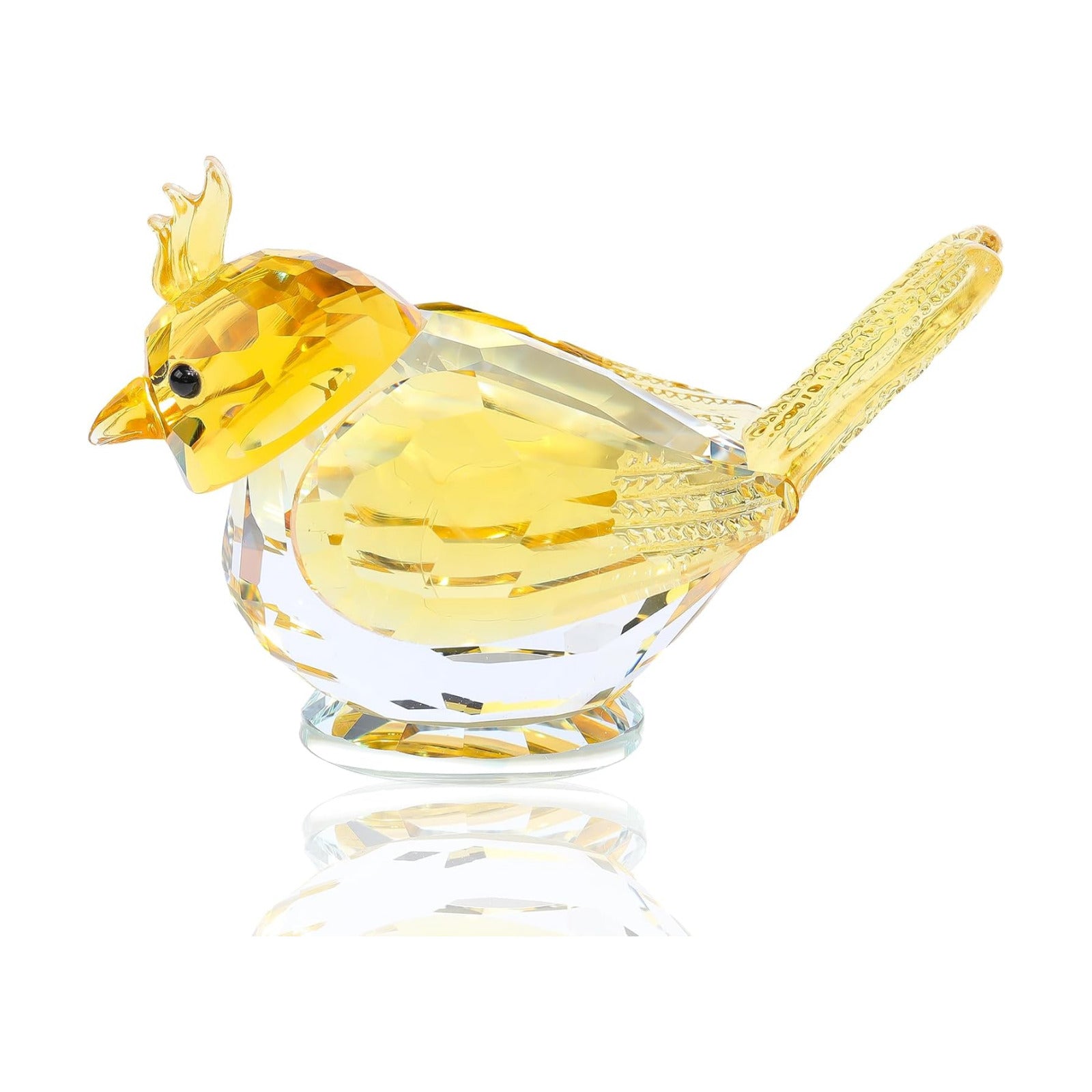 Crystal Bird Figurine Gifts for Women Men Art Glass Birds Collectible Statue Decorative / Yellow