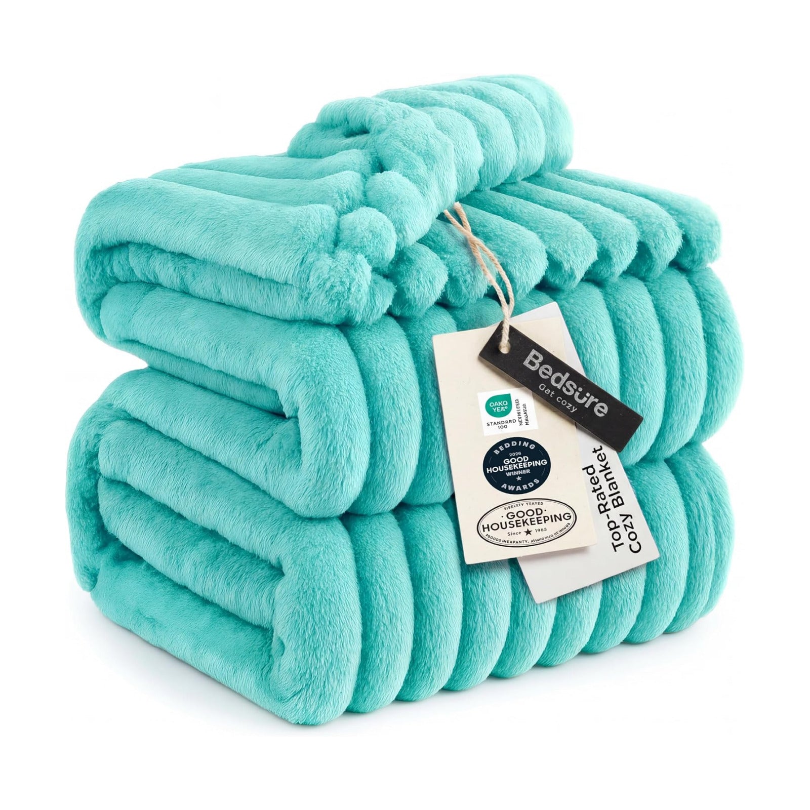 Bedsure Soft King Size Blankets for Bed Blue Fog 108"x90"