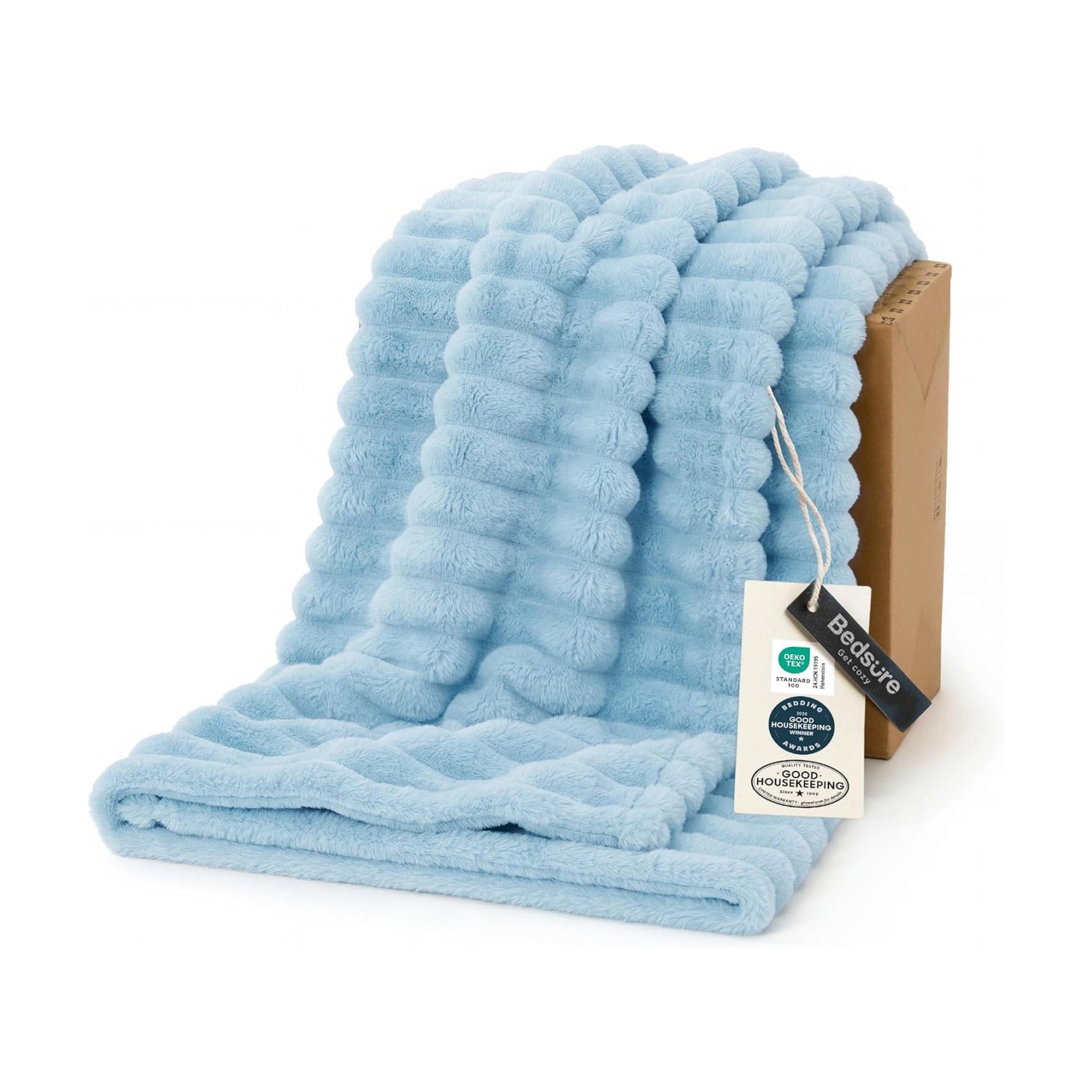 Bedsure Soft Twin XL Blanket for Bed Dorm Light Blue 66"x90"