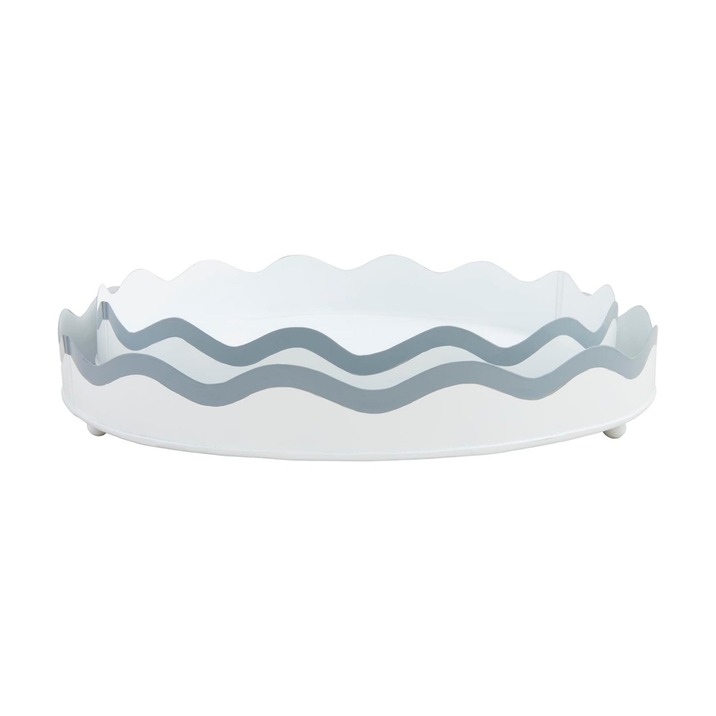 Scalloped Metal Tray Set / 2 x 15
