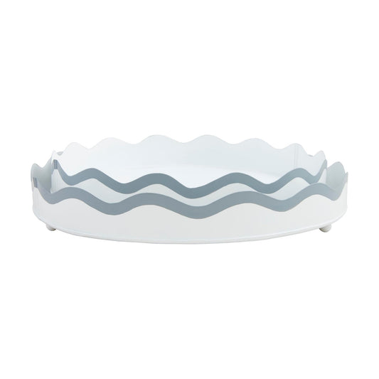 Scalloped Metal Tray Set / 2 x 15