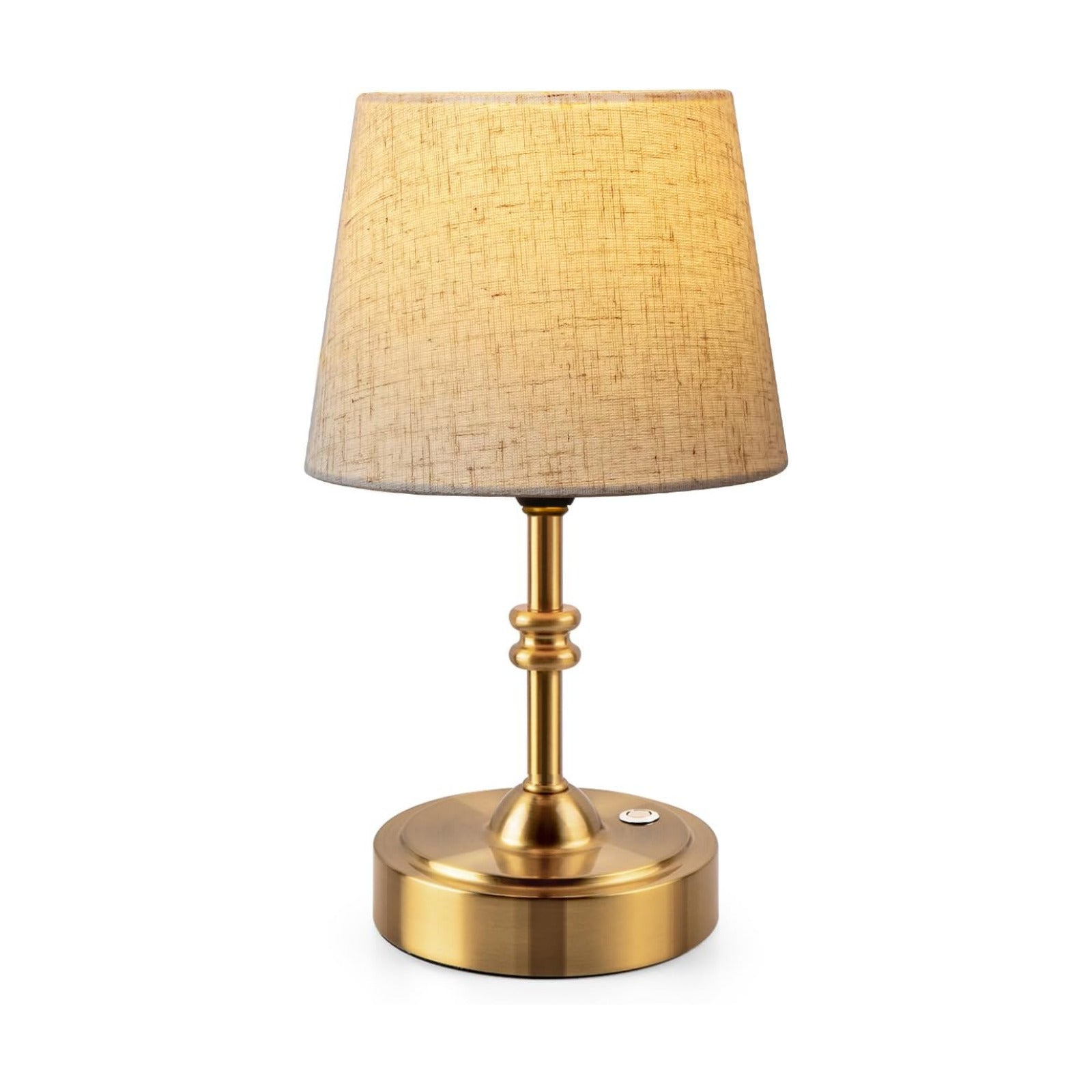 ONEWISH Small Cordless Lamp, Battery Operated Table lamp Dimmable, 4000mAh Rechargeable, Touch Bedside Lamp with Beige