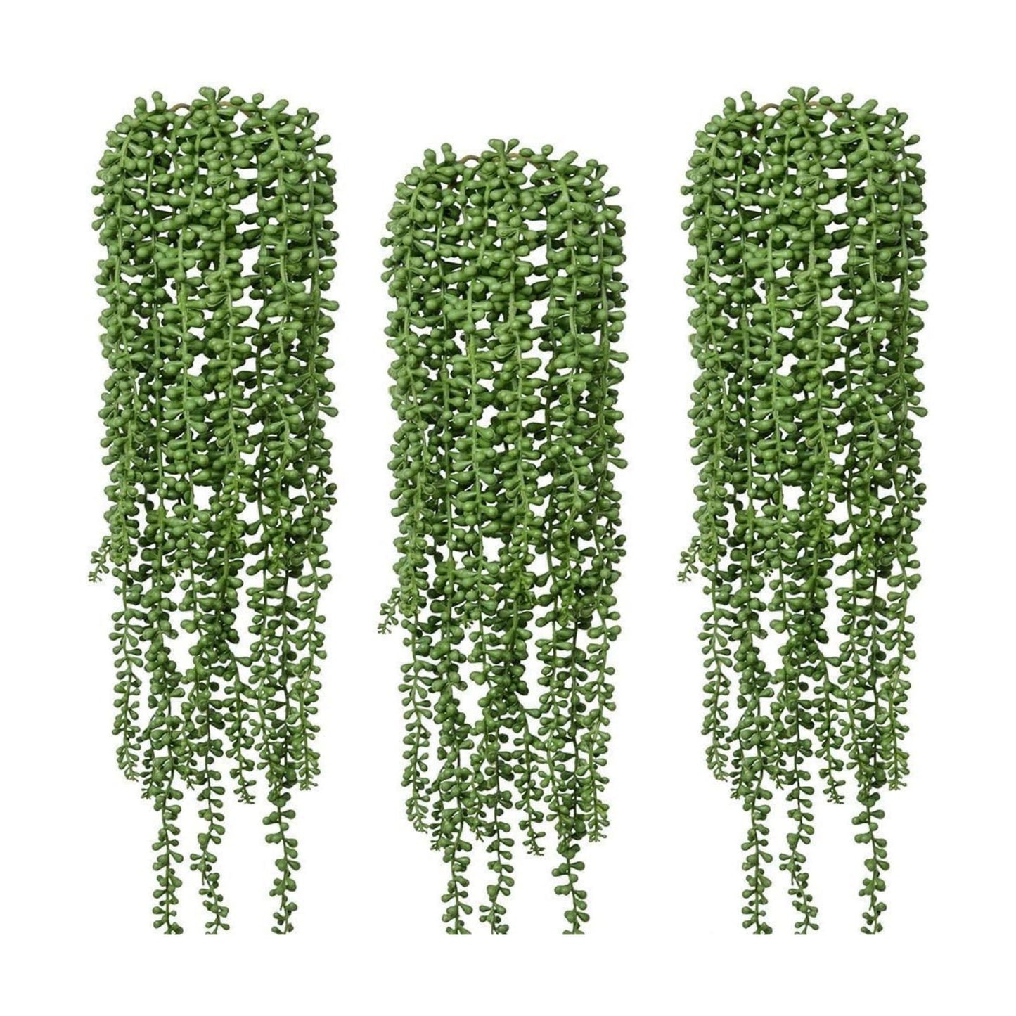 Artificial Fake String of Pearls Plant Faux Fake Hanging Succulents Plants / Green / Set of 6
