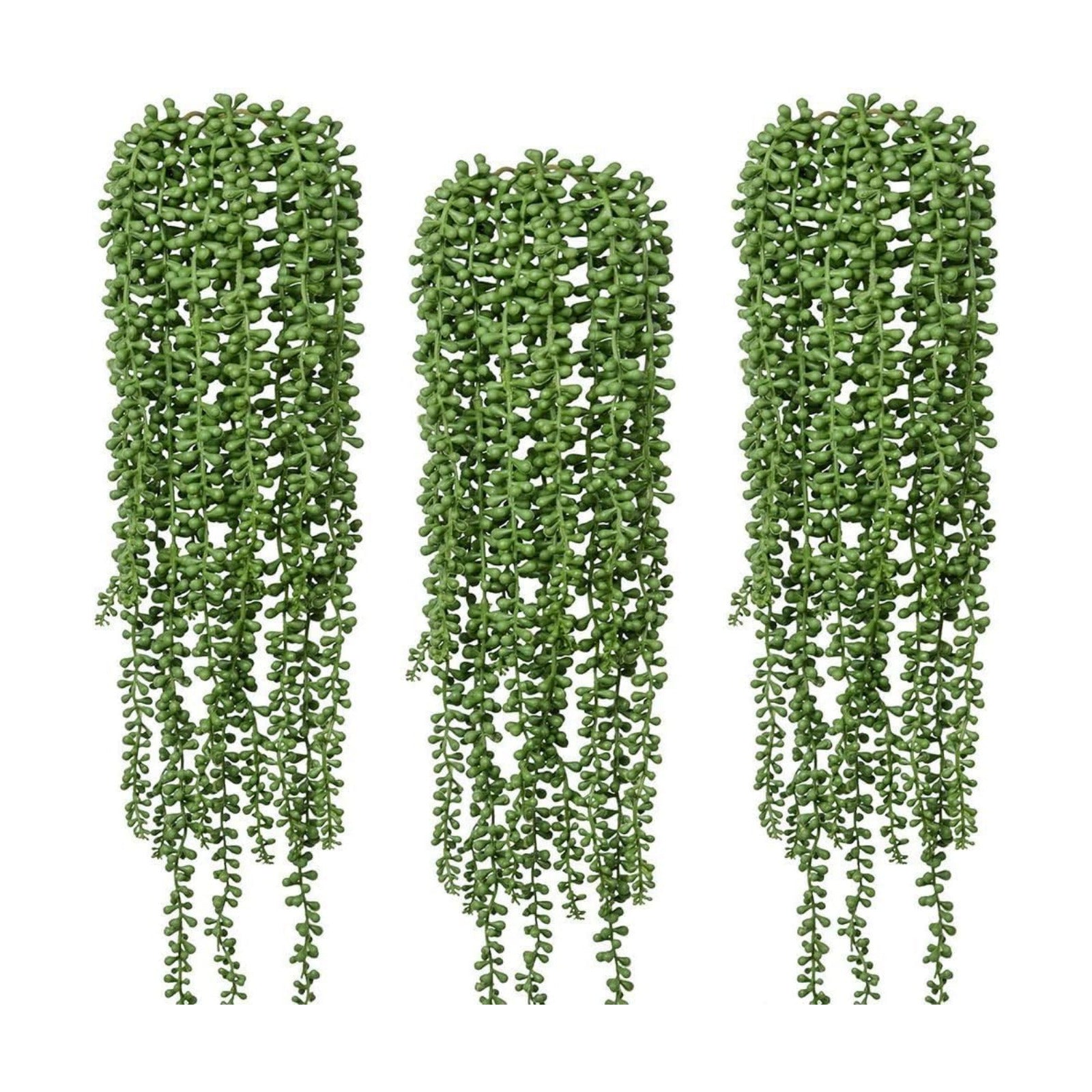 Artificial Fake String of Pearls Plant Faux Fake Hanging Succulents Plants / Green / Set of 6