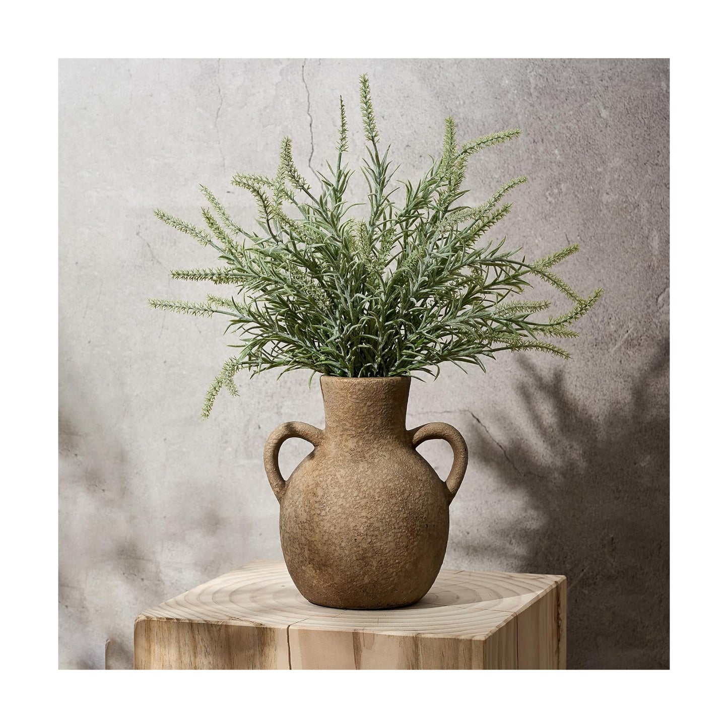 Rustic Ceramic Farmhouse Flower Vase / Brown