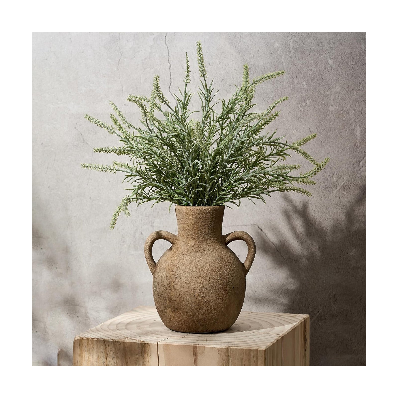 Rustic Ceramic Farmhouse Flower Vase / Brown