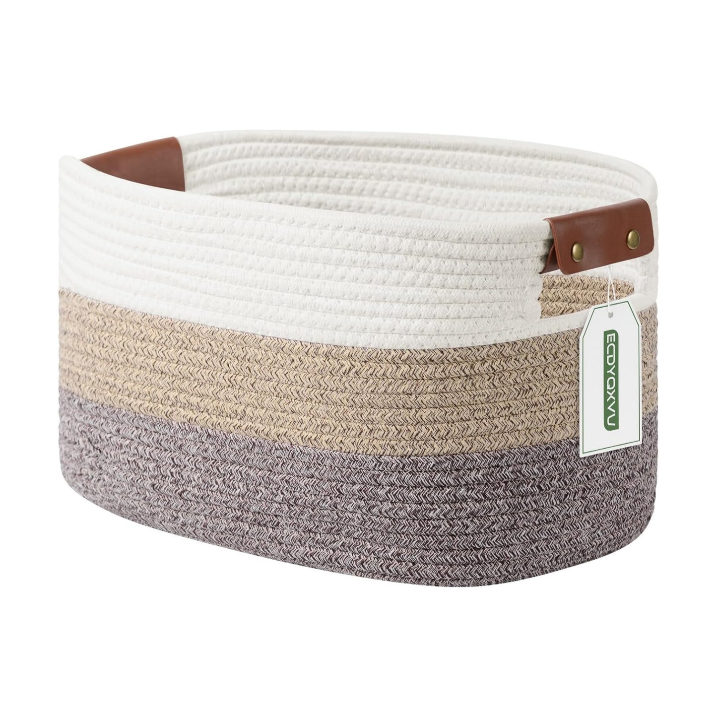 Woven Basket / Storage Baskets / Gradient Brown / 15 x 10 x 9
