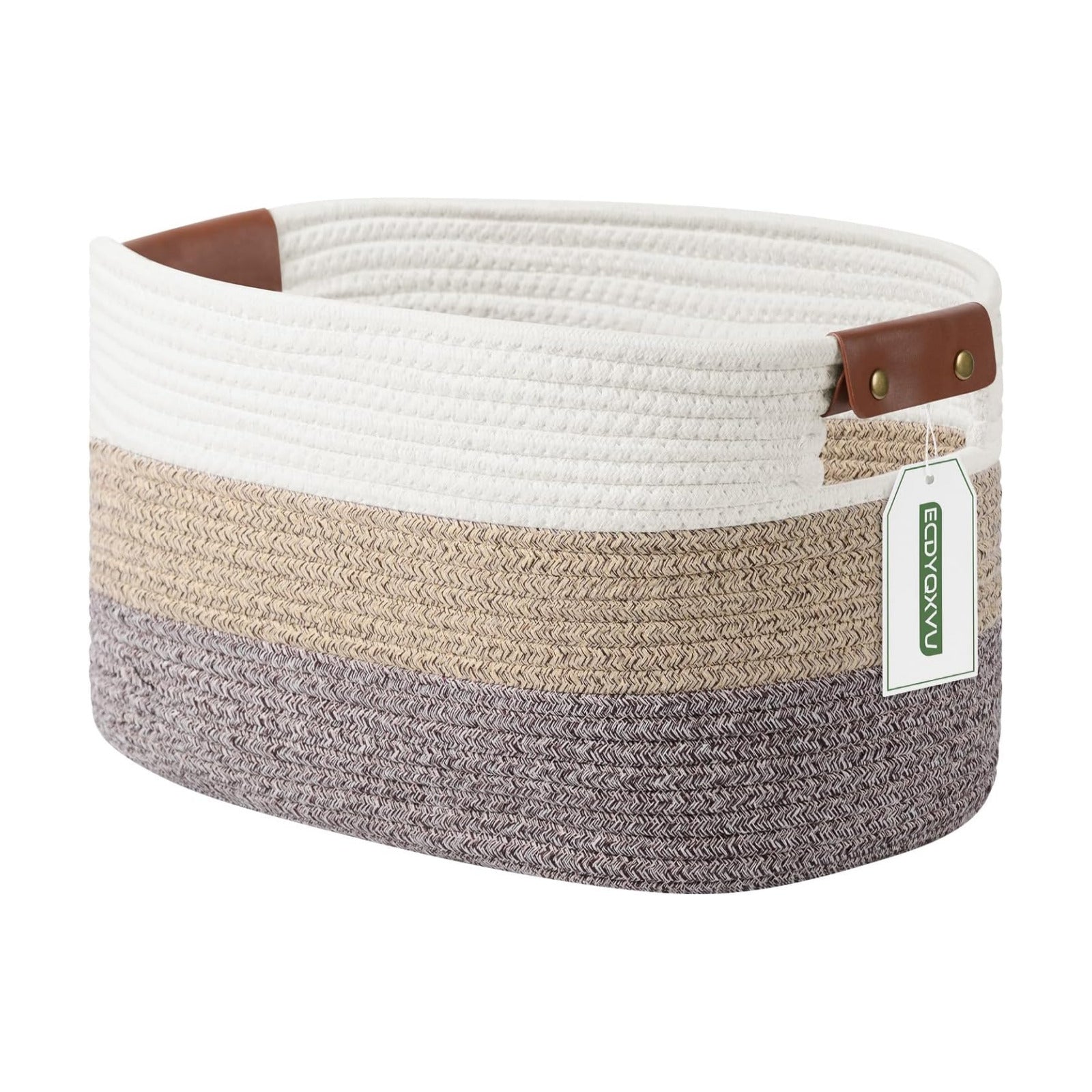Woven Basket / Storage Baskets / Gradient Brown / 15 x 10 x 9
