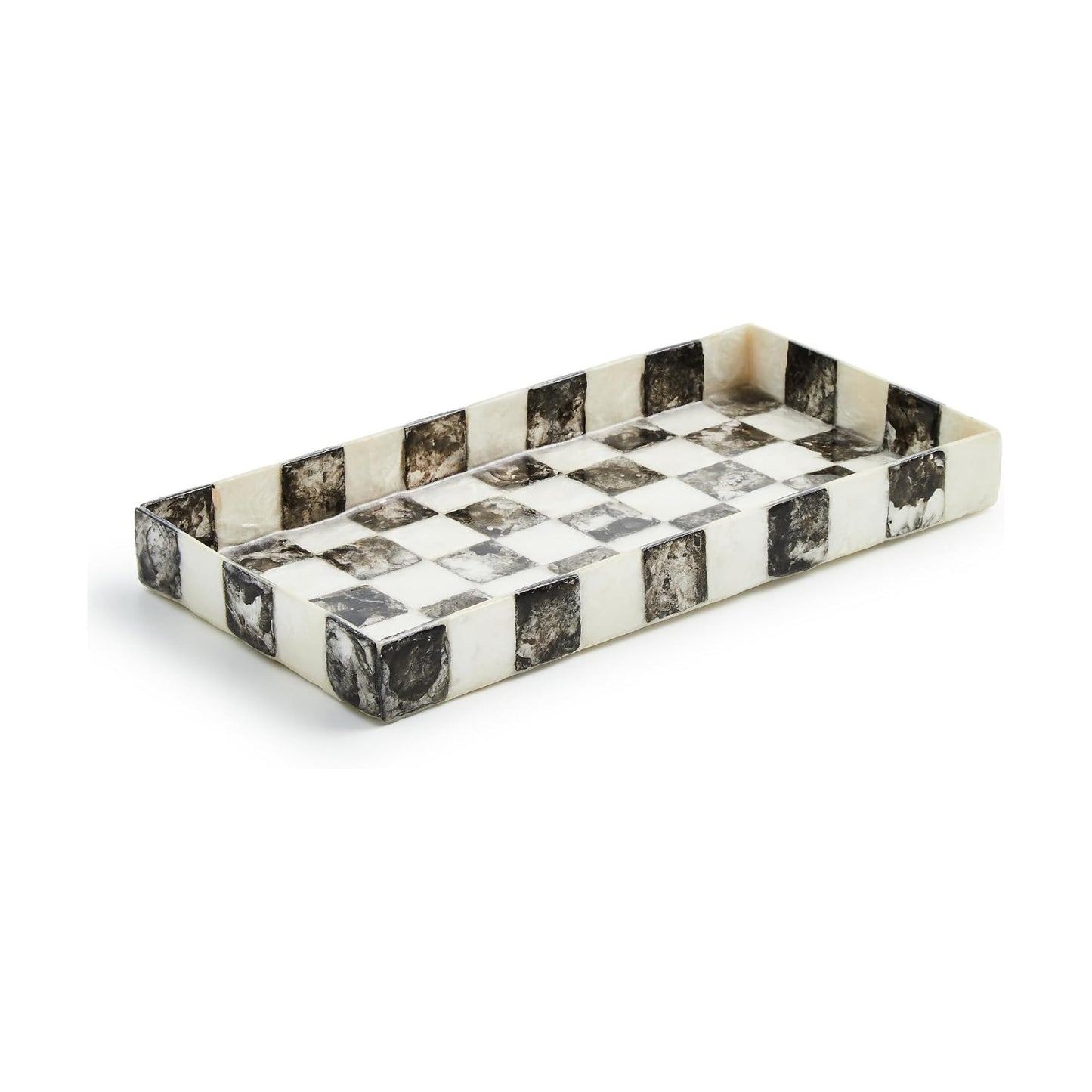 Capiz Vanity Tray / Courtly Check / Black
