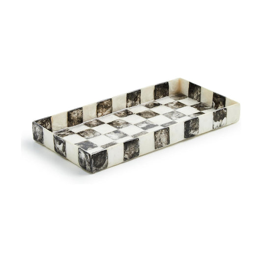 Capiz Vanity Tray / Courtly Check / Black