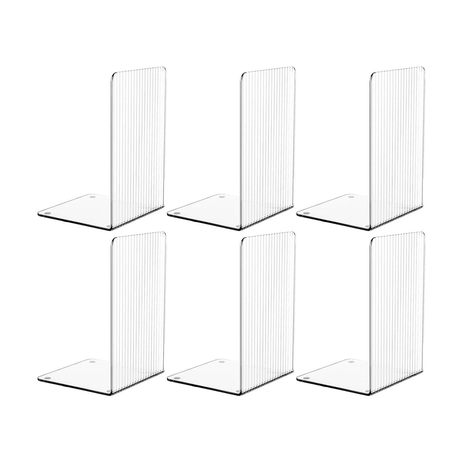 Acrylic Book Ends / Clear / Set of 6