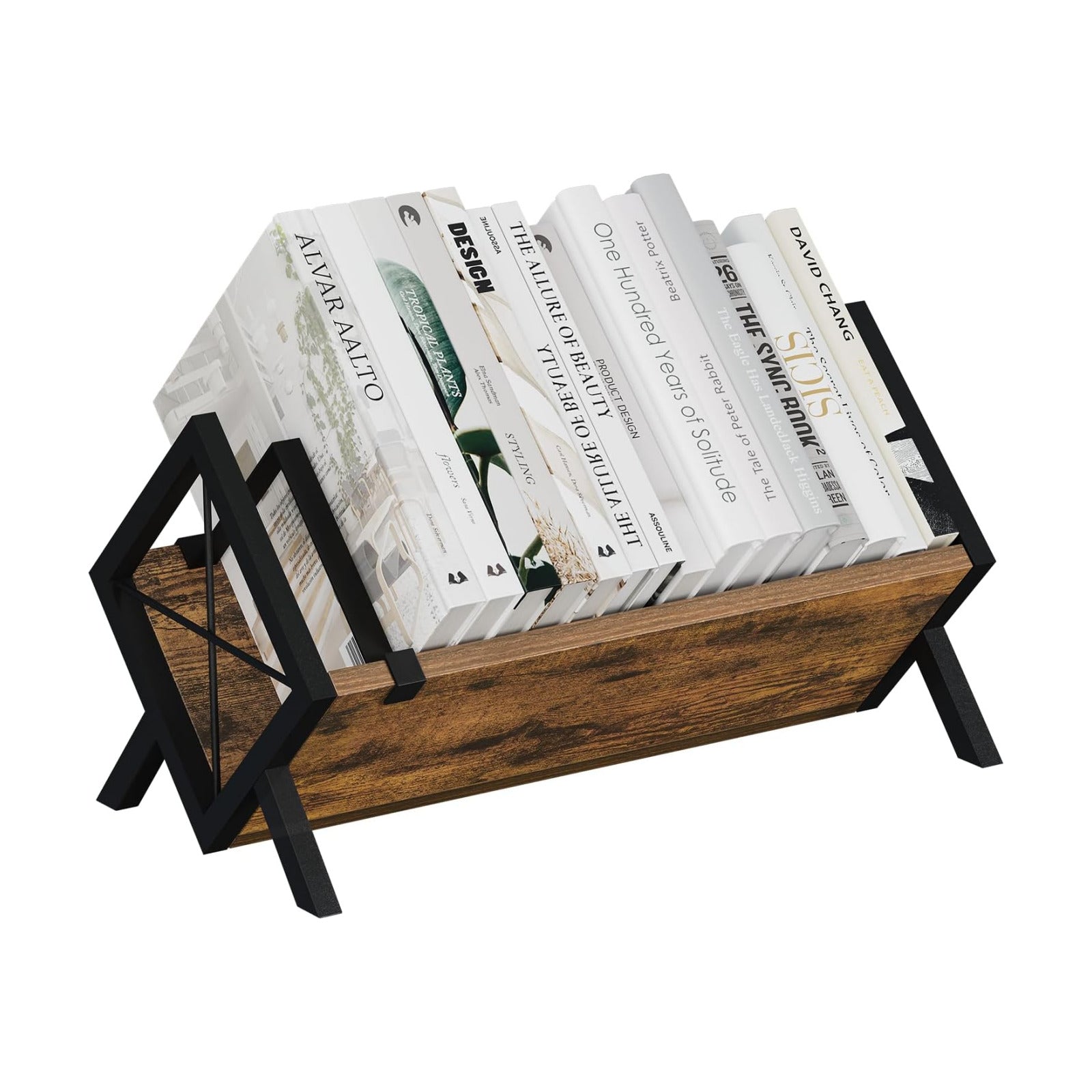 YINMIT Wood Desktop Bookshelf, Retro Tabletop Bookshelf, Desk Shelf for Top of Desk in Living Room, Home, Office