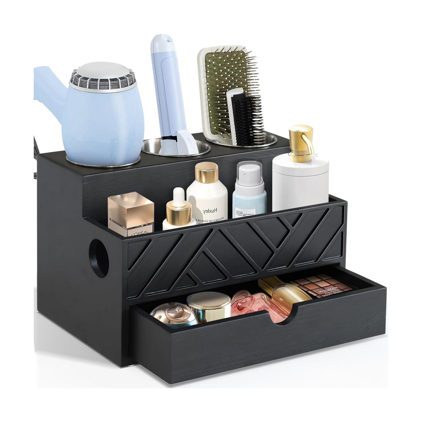 Hair Tool Organizer, Hair Dryer Holder with Drawer, Bathroom Countertop Organizer for Bathroom Accessories, Blow Dryer