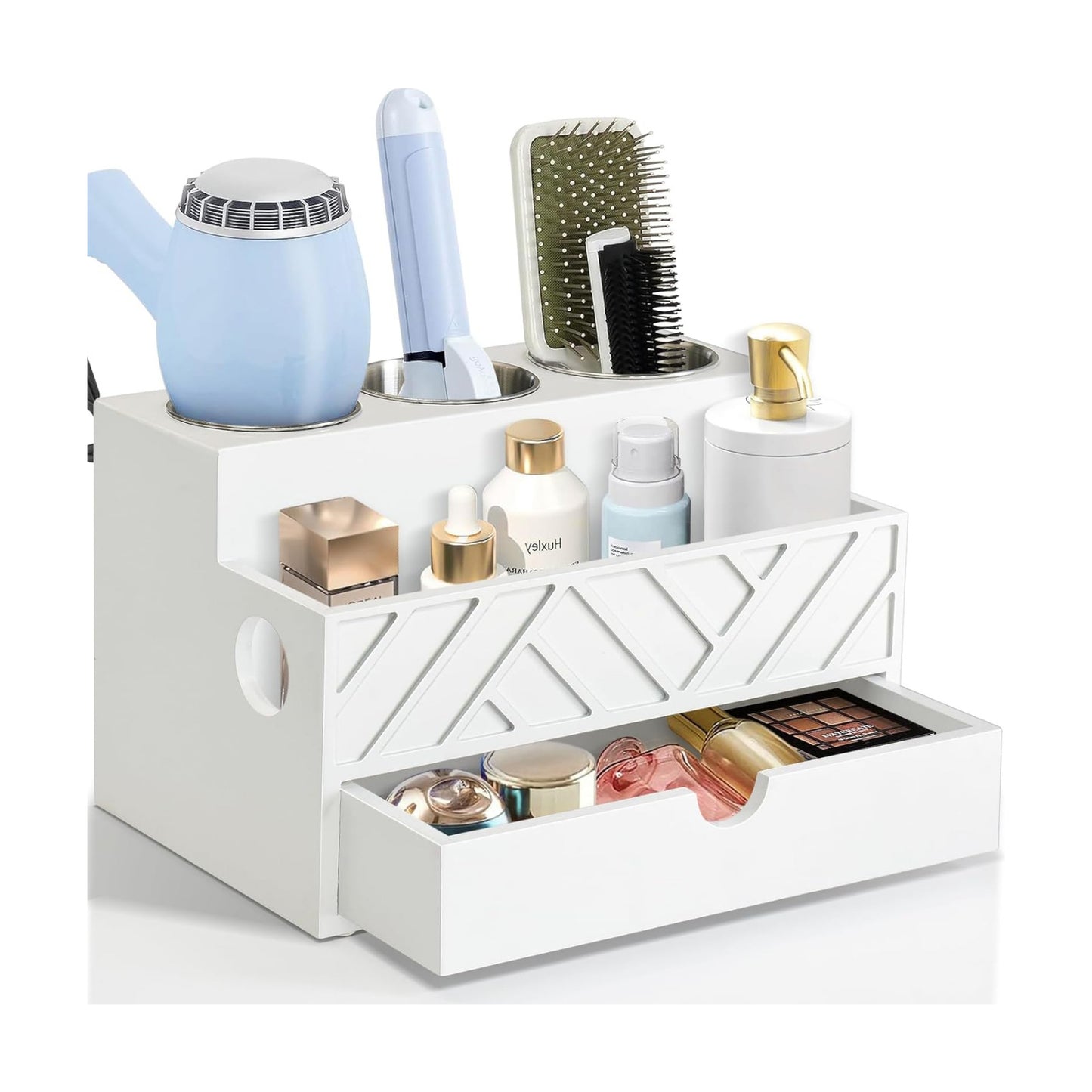 Hair Tool Organizer, Hair Dryer Holder with Drawer, Bathroom Countertop Organizer for Bathroom Accessories, Blow Dryer