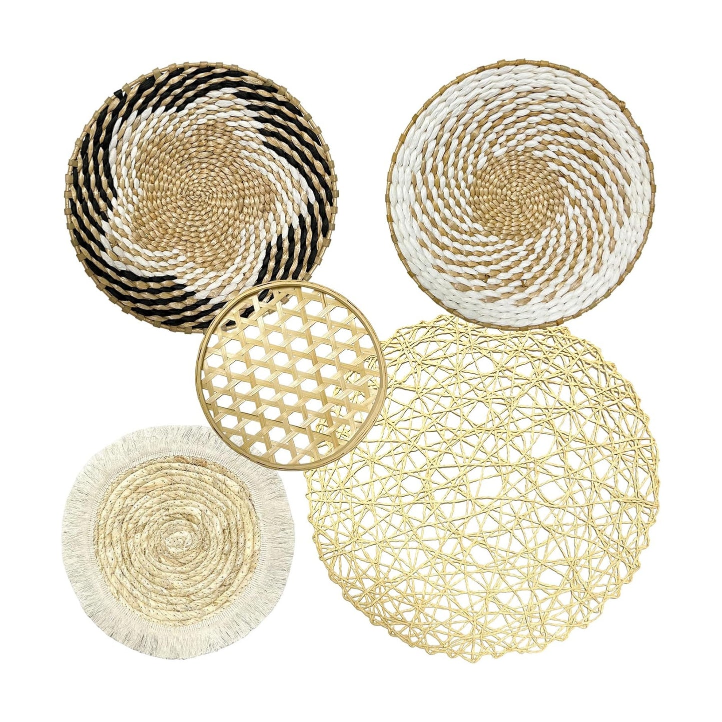 Boho Wall Basket Decor / Set of 5