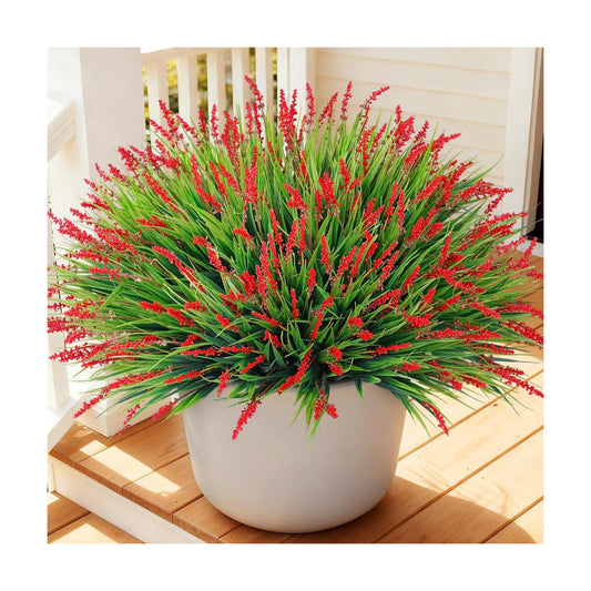 Artificial Plants Fake Flowers Monkey Grass / Red / Set of 20
