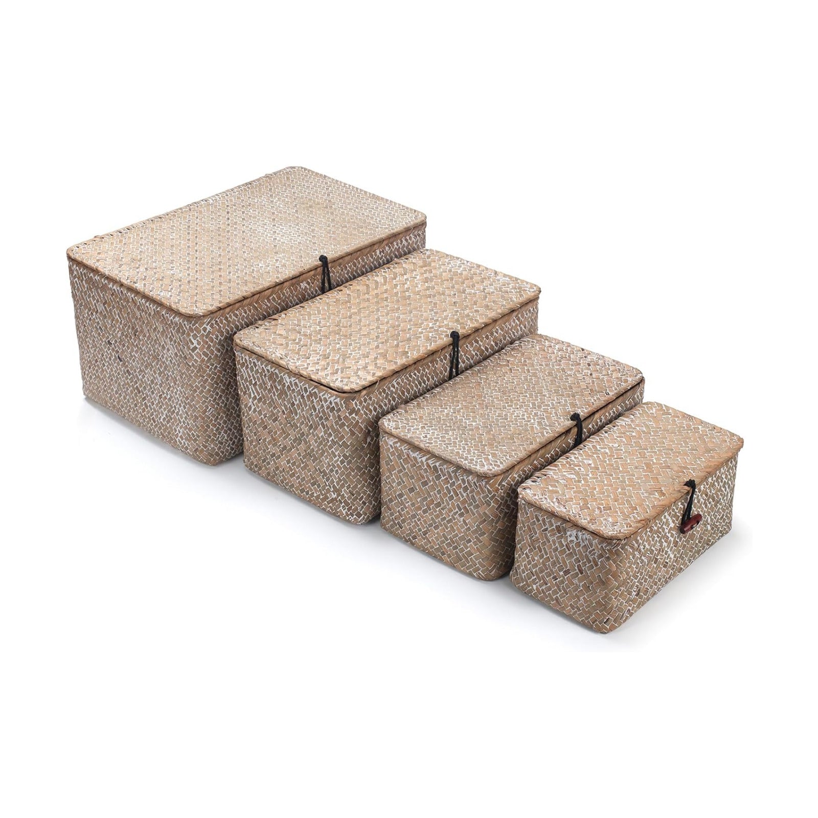 Wicker Basket / Seagrass Storage Basket / Whitewash