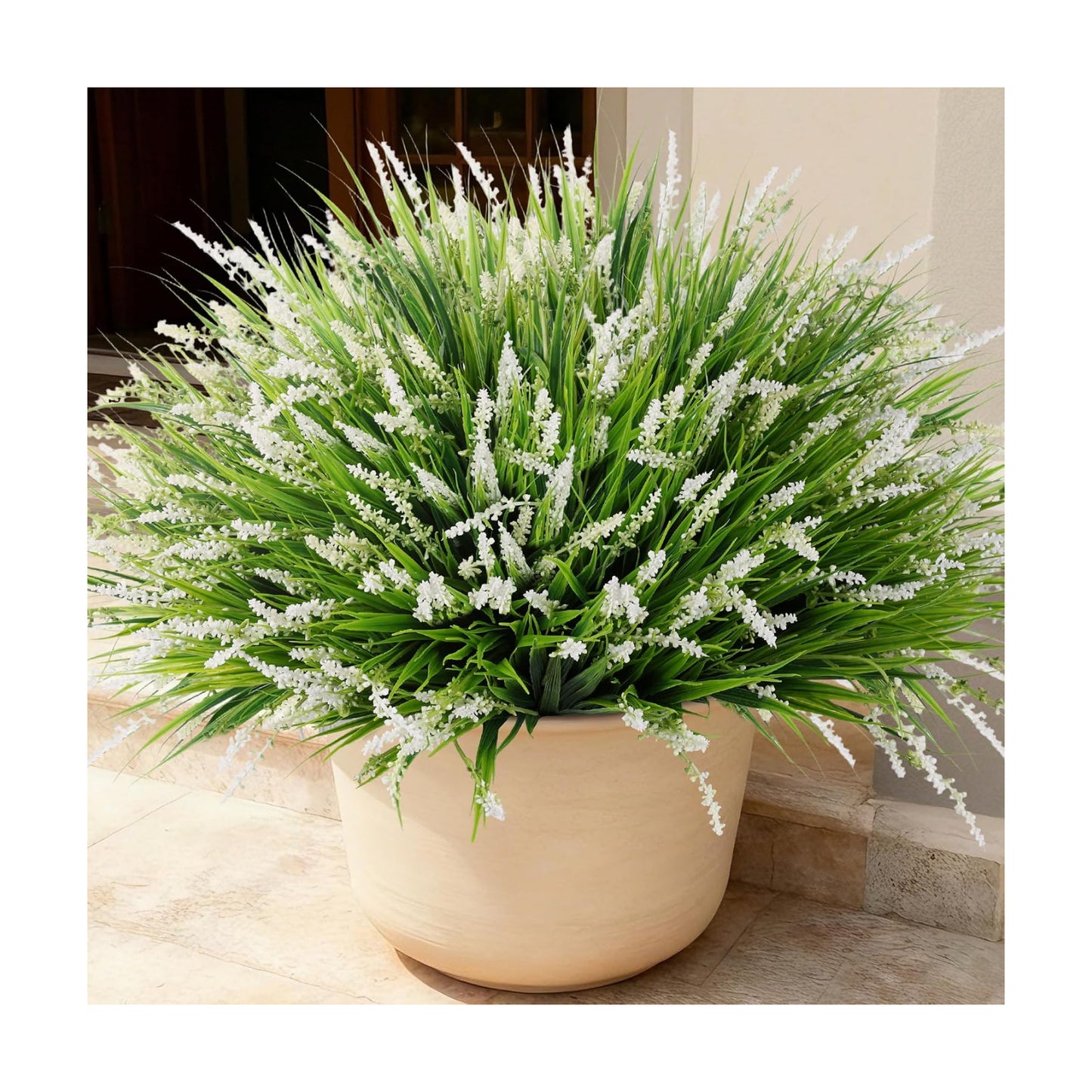 Artificial Plants Fake Flowers Monkey Grass / White / Set of 20