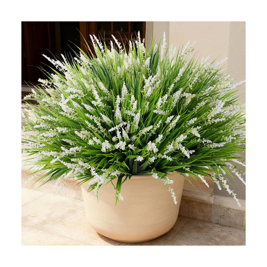 Artificial Plants Fake Flowers Monkey Grass / White / Set of 20