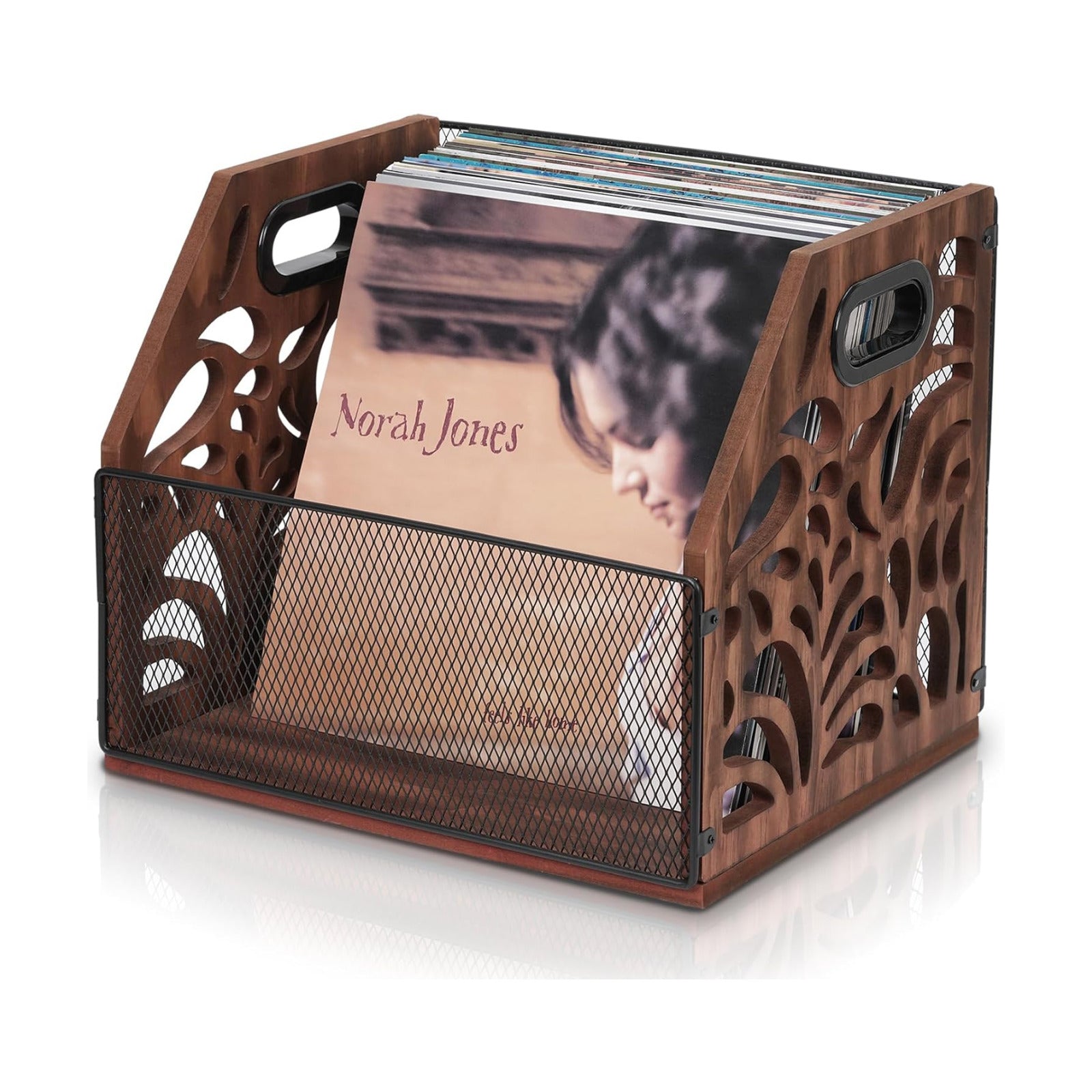 Vinyl Record Storage, Wooden Record Holder, Magazine Holder, Magazine Rack for Desktop and Home Office, Record Crate