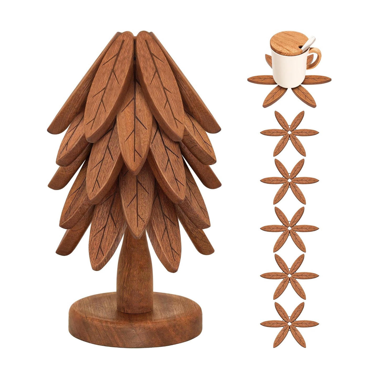 of 5 + 1 Stand stored / Walnut / Set of 5
