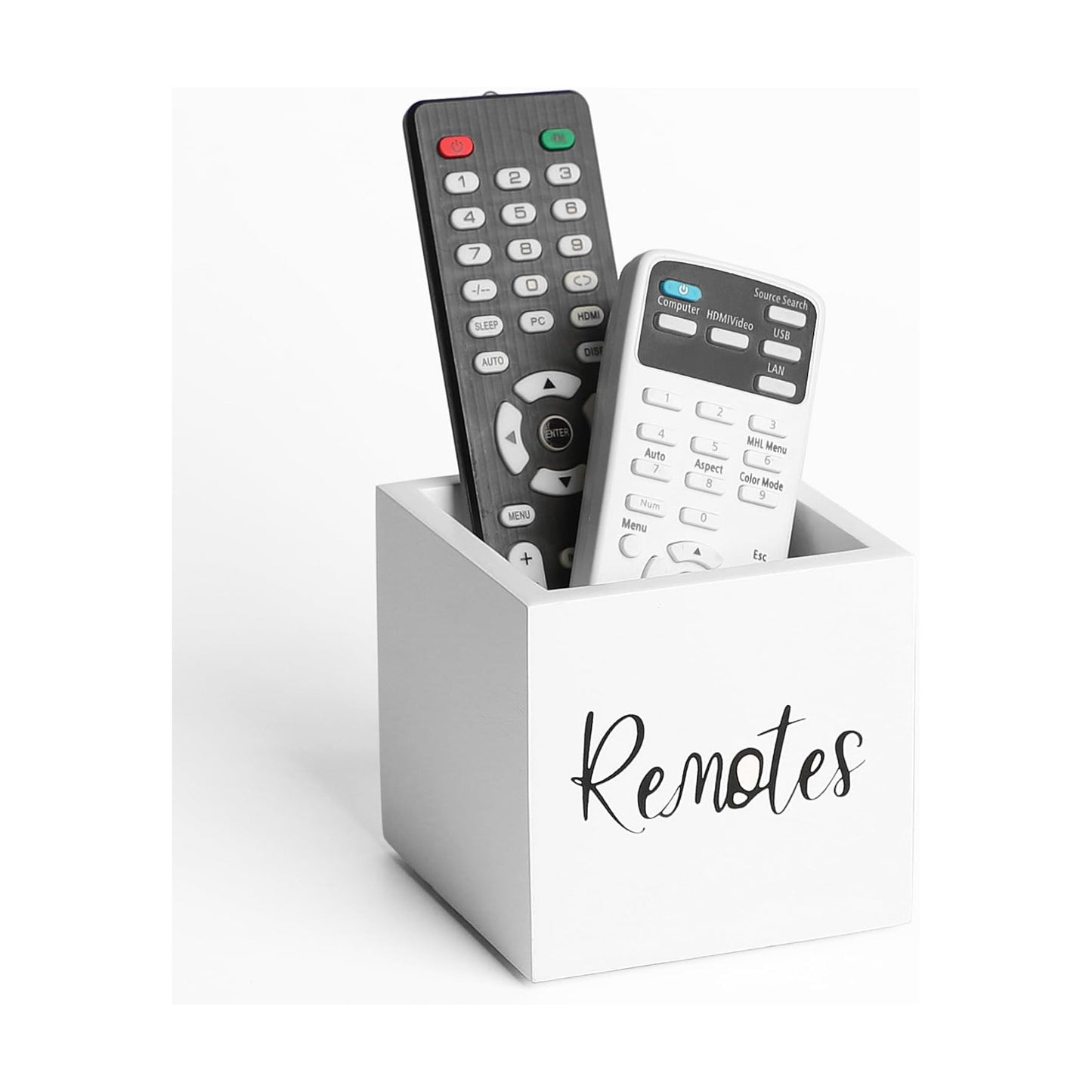 Wood Remote Control Holder / White / S,for 2 or 3 Remote Controls