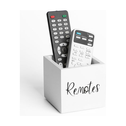 Wood Remote Control Holder / White / S,for 2 or 3 Remote Controls