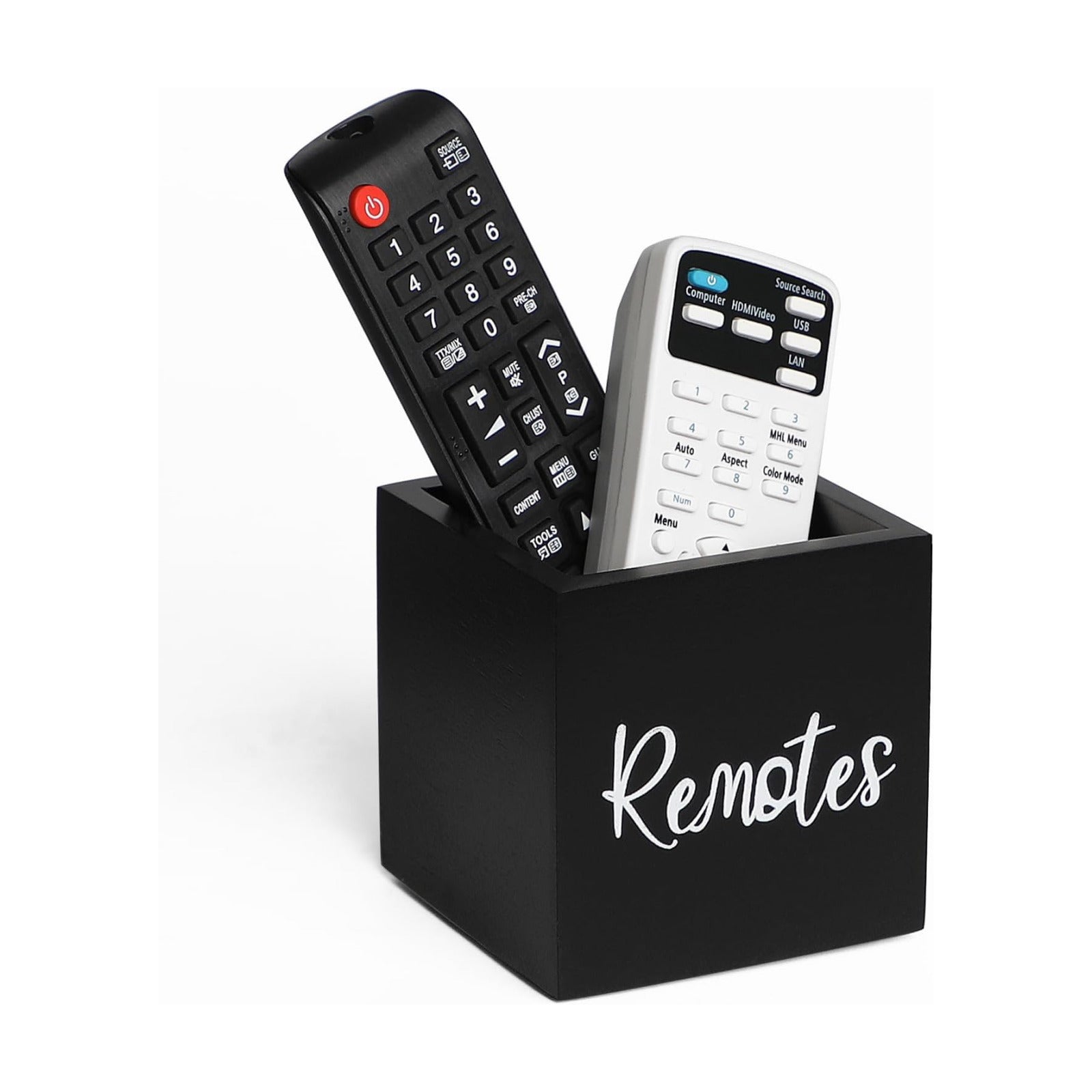 Wood Remote Control Holder / Black / S,for 2 or 3 Remote Controls