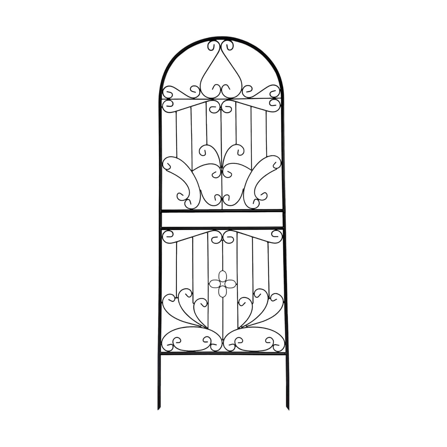 Trellis for Climbing Plants 70.8" H x 24.5" W Metal Iron Outdoor Wall Panel for Vines Flowers Elegant Garden Accent