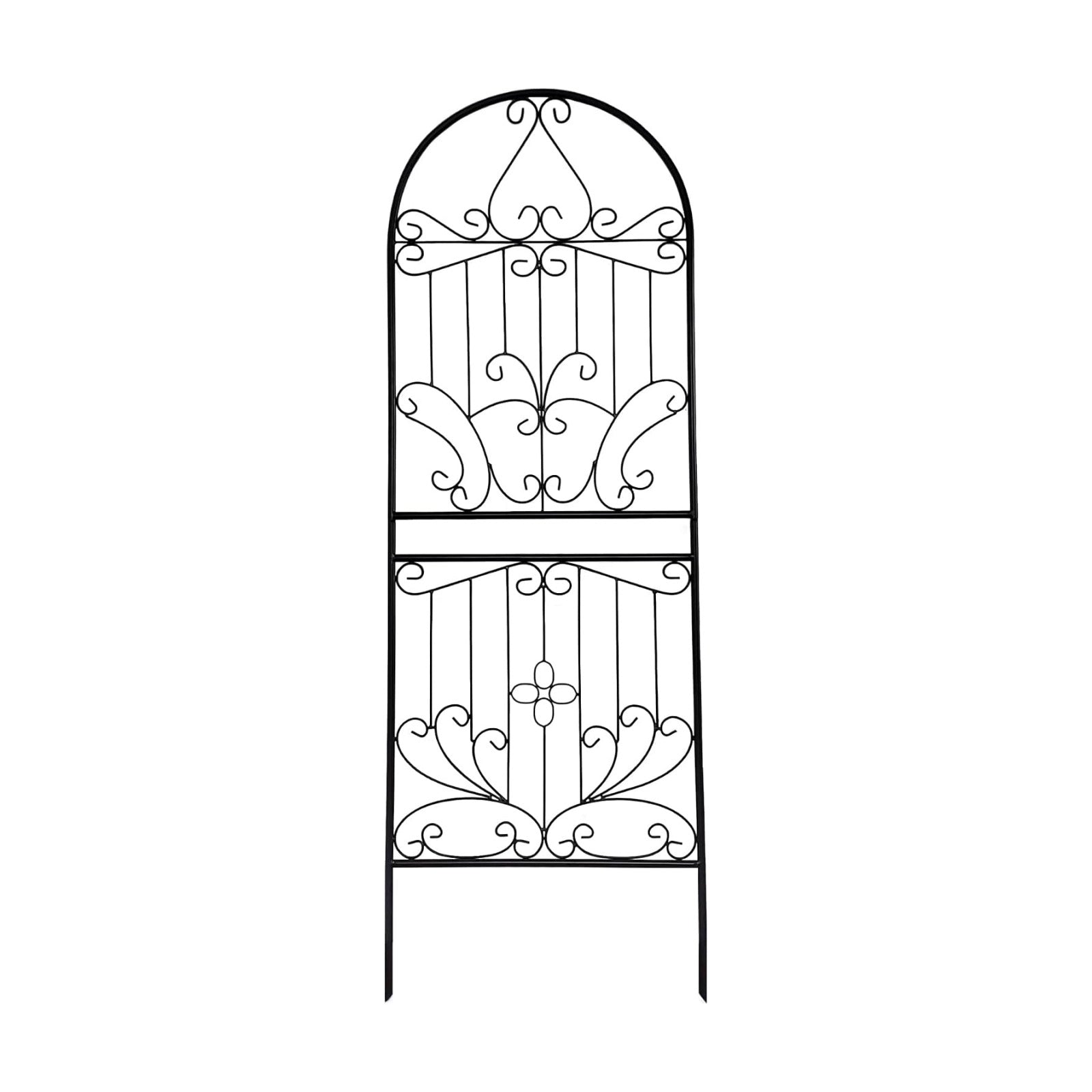 Trellis for Climbing Plants 70.8" H x 24.5" W Metal Iron Outdoor Wall Panel for Vines Flowers Elegant Garden Accent