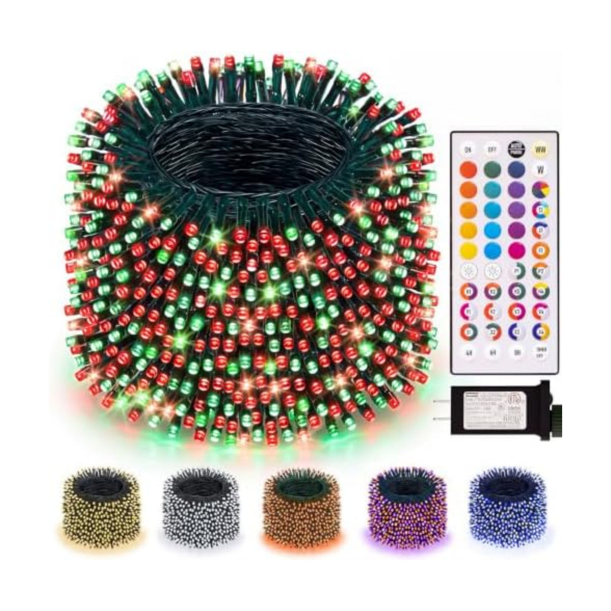 LitHome Color Changing Christmas String Lights Outdoor, 164Ft 500 LED