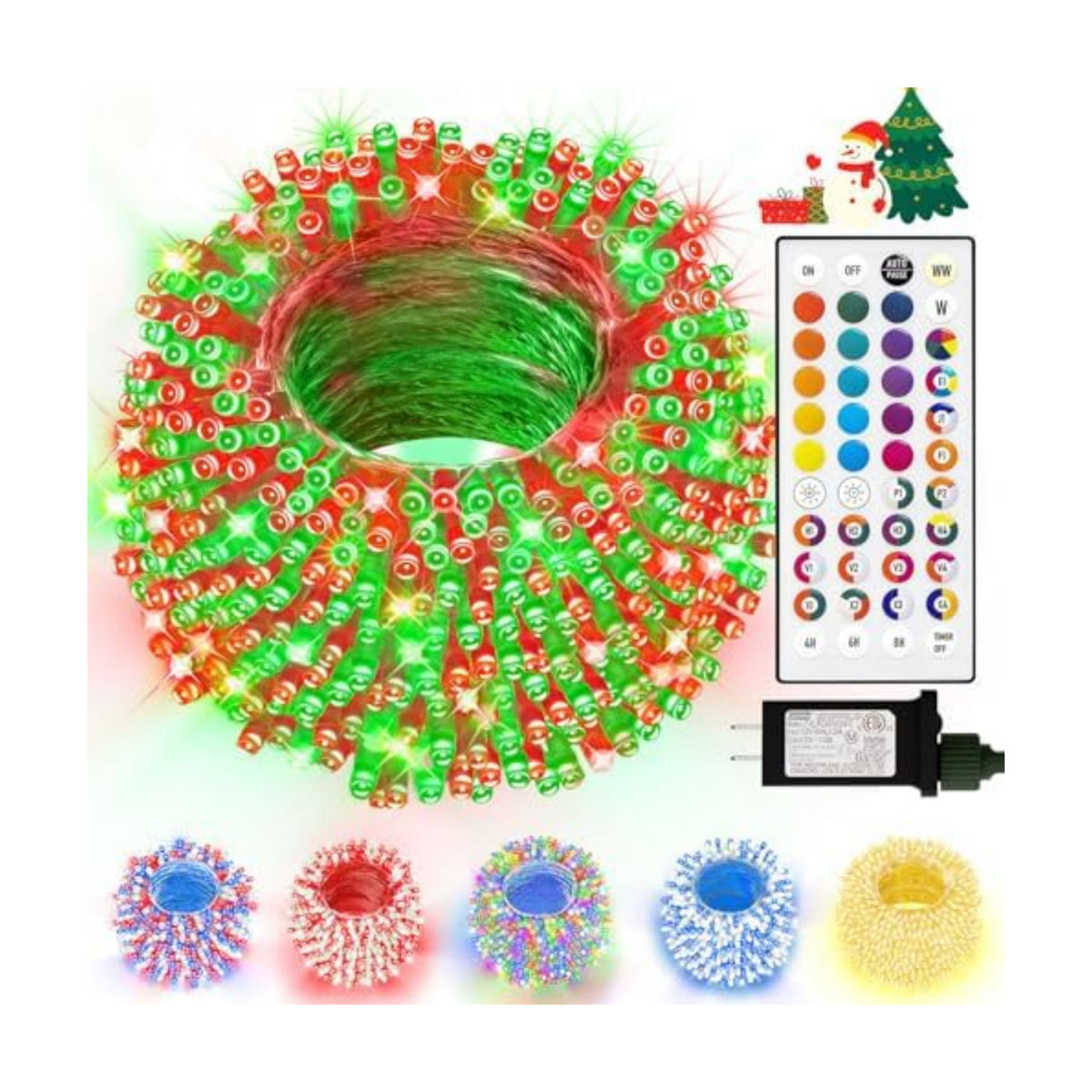 LitHome Color Changing Christmas String Lights with Remote, 99Ft 300 LED