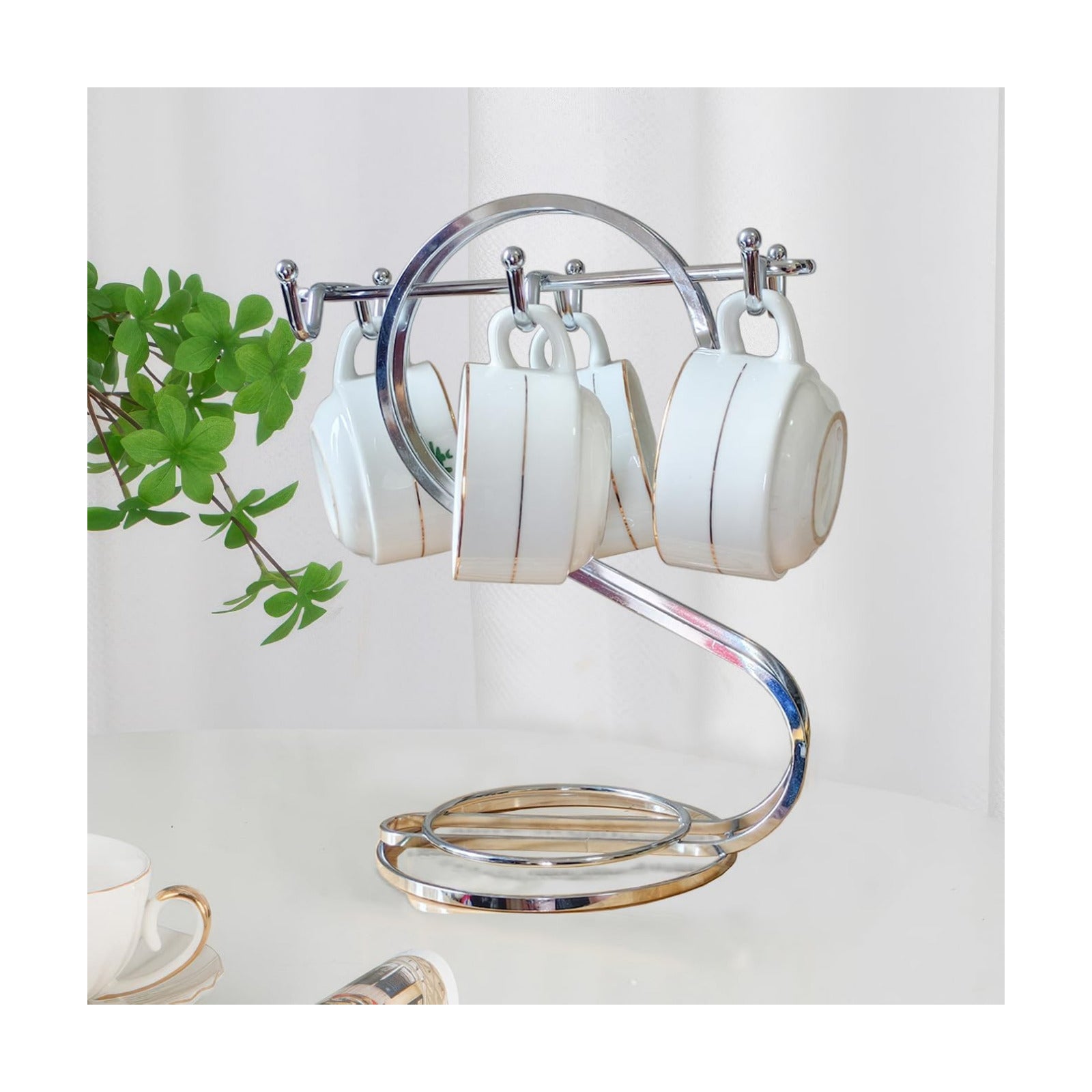Coffee Mug Holder Metal,Mug TeaCups Holders Countertop,Coffee Mug Tea Cup Stand Storage Rack Tabletop Counter 6