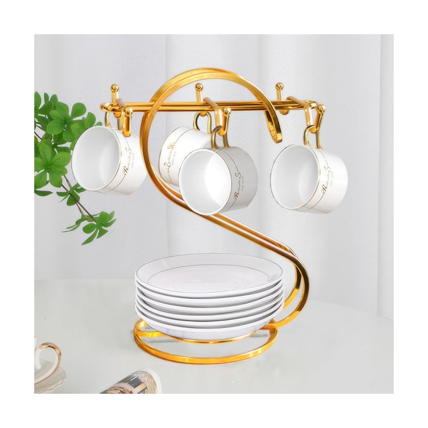 Coffee Mug Holder Metal,Mug TeaCups Holders Countertop,Coffee Mug Tea Cup Stand Storage Rack Tabletop Counter 6