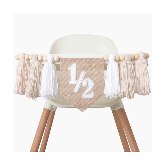 Wood Bead Tassel Garland / White