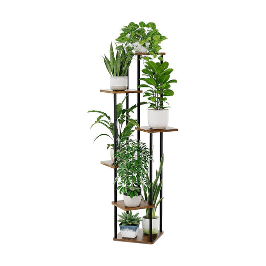 Bamworld Tall Plant Stand Indoor Corner Plant Shelf for Multiple Plants | 6 Tier Shelf Stand for Patio Garden Balcony