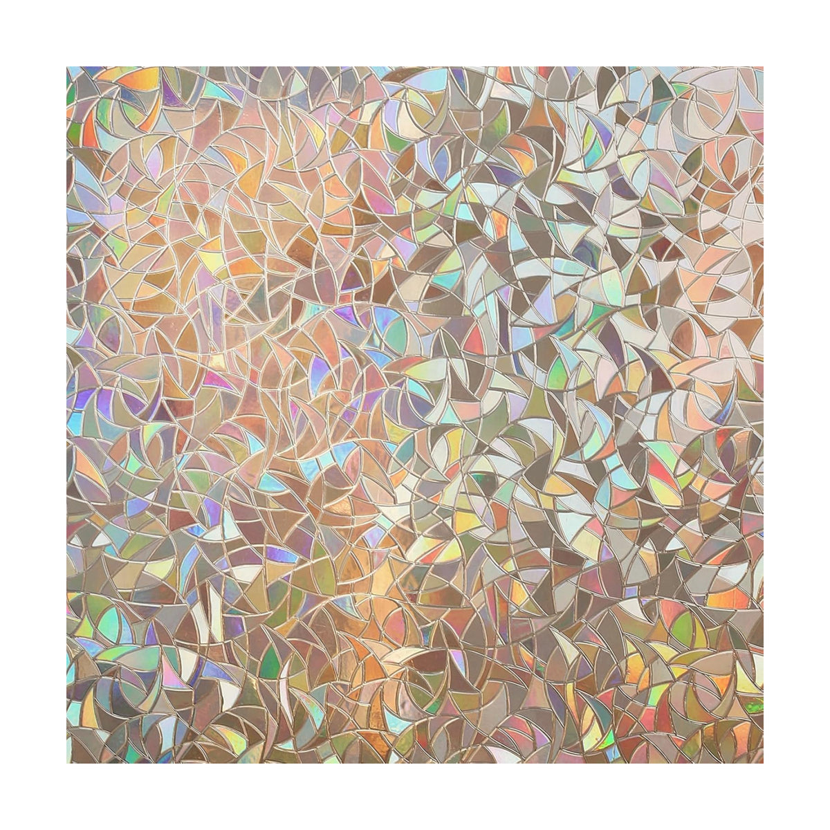 rabbitgoo Rainbow Window Privacy Film, Stained Cling, Brown, 35.4" x 118.1"